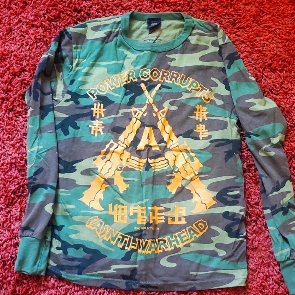 DEATH TRAITORS long sleeve shirt small camo punk nyc